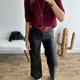 Pantalon wide leg simili