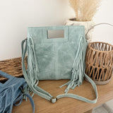 Sac à franges vert d’eau