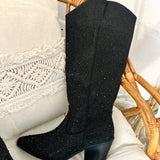 Santiags à strass noir