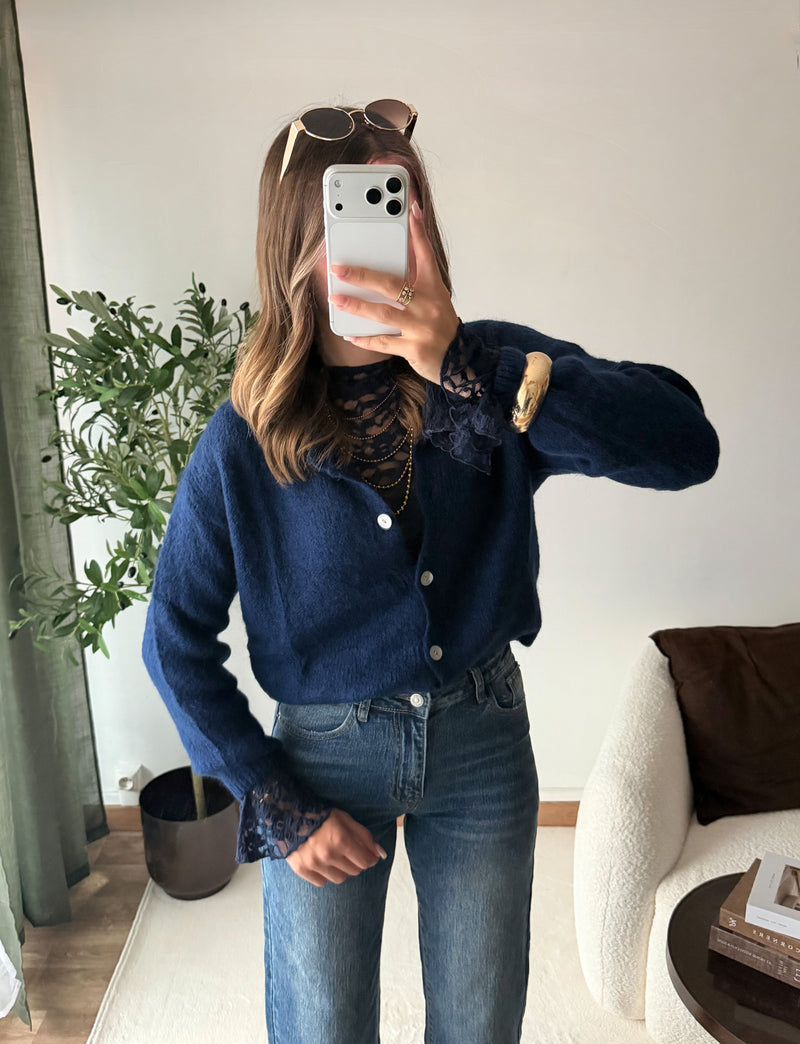 Pull Camille bleu