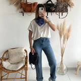 T-shirt foulard bleu