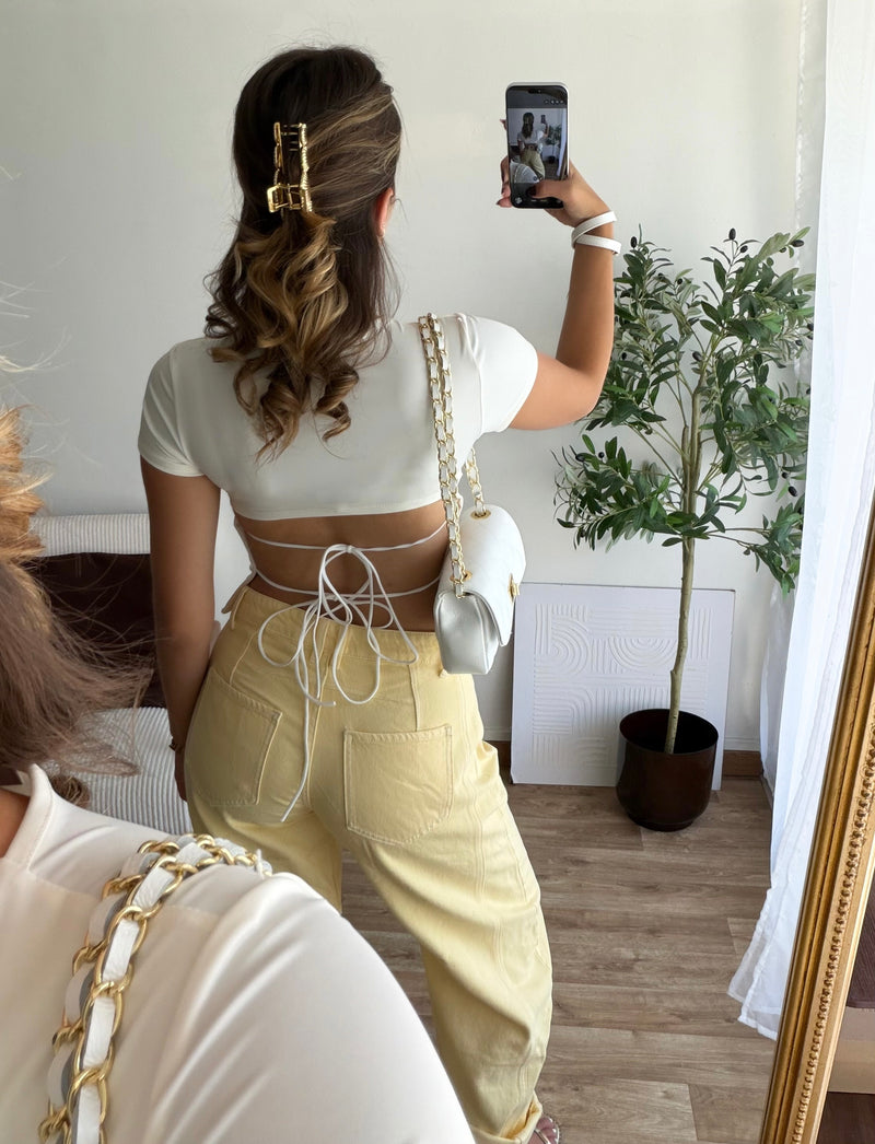 Défectueux - t-shirt Charlotte dos nu ( comporte quelques petits défauts )