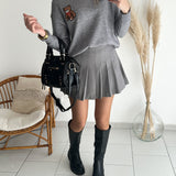 Jupe short Martine grise