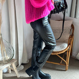 Pantalon en simili cuir noir