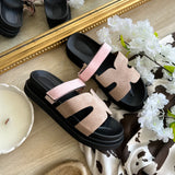 Claquettes H beige