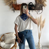 T-shirt foulard bleu