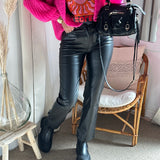 Pantalon en simili cuir noir