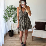 Robe léopard gaze de coton