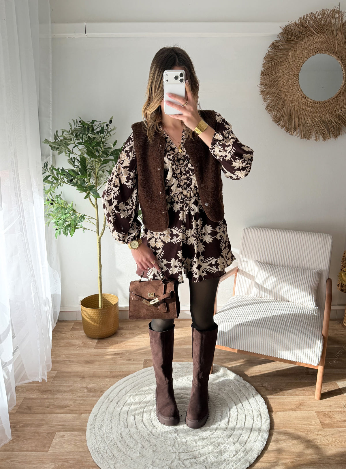 Veste teddy chocolat