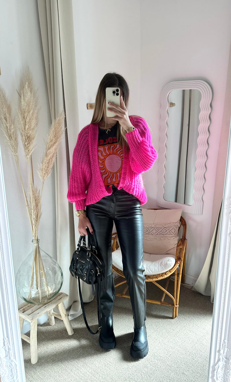 Pantalon en simili cuir noir
