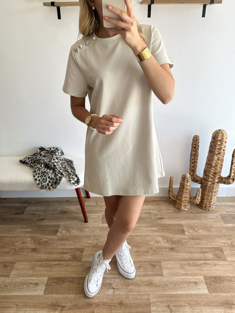 Robe t-shirt beige