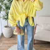 Chemise gaze de coton jaune