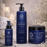 Routine cheveux fins et dévitalisés kératine et tanin