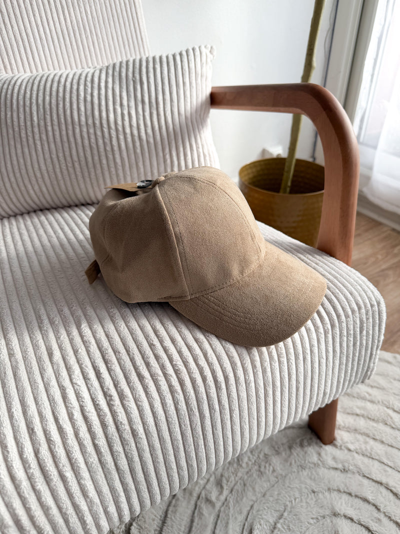 Casquette suédine beige