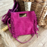 Sac à franges rose