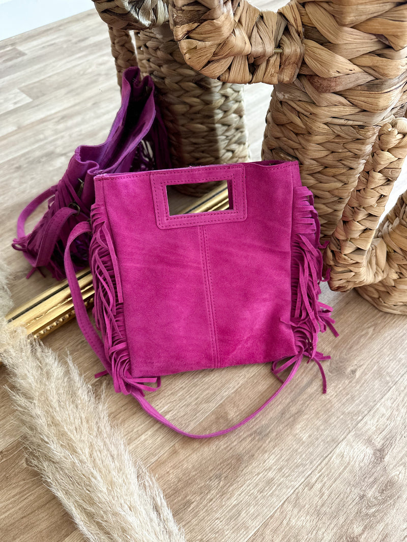 Sac à franges rose