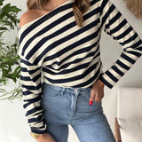 Top asymétrique rayures