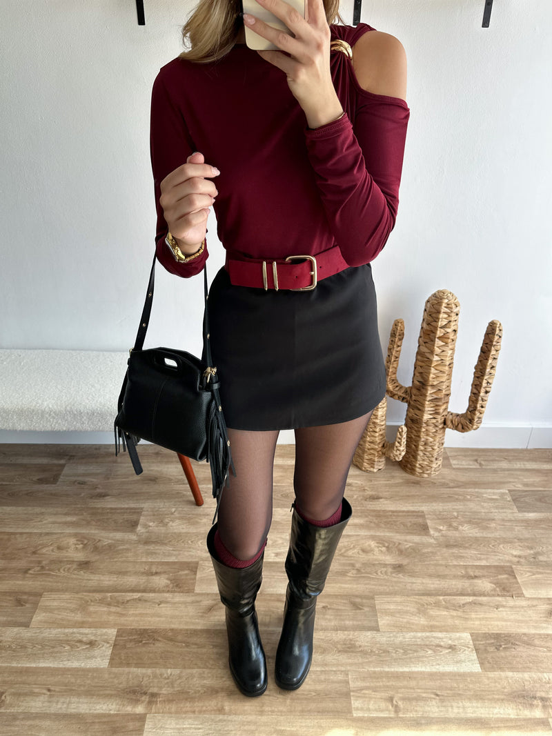 Top asymétrique bordeaux 🇮🇹