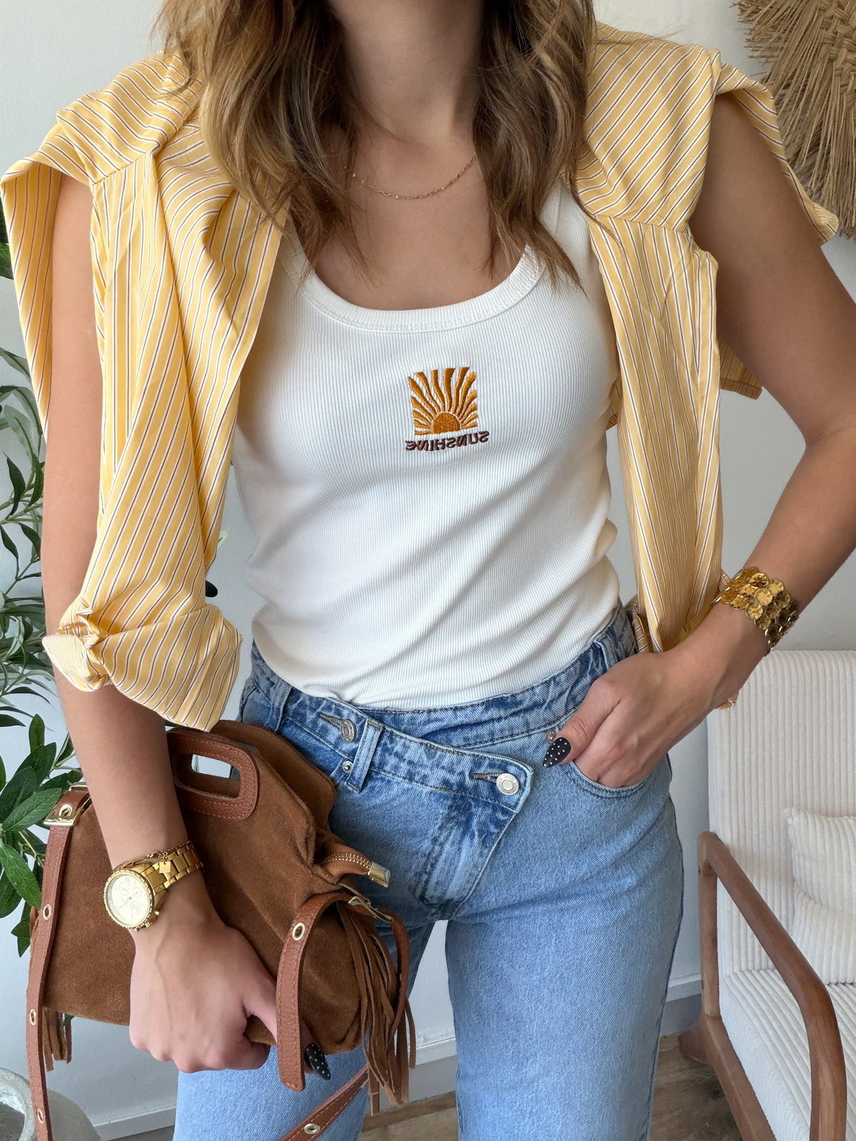 Chemise soleil jaune