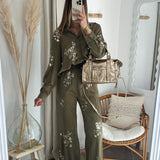 Ensemble à sequins kaki