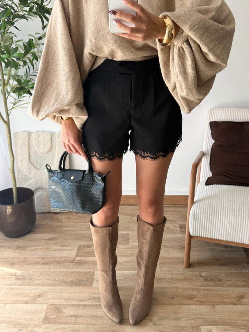 Short dentelle noir