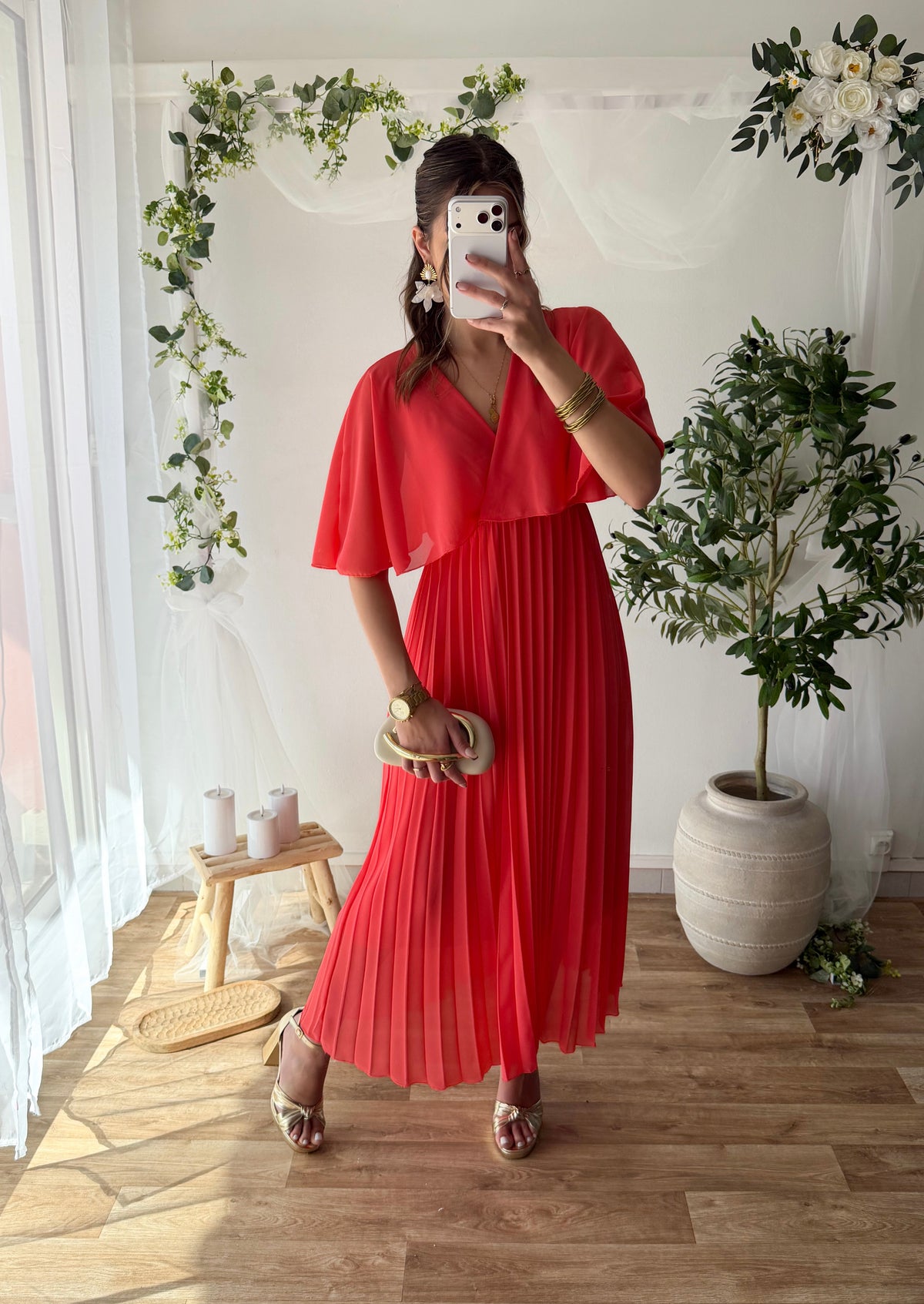 Robe Cléa corail