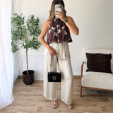 Top effet boule marron