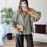 Chemise vichy kaki