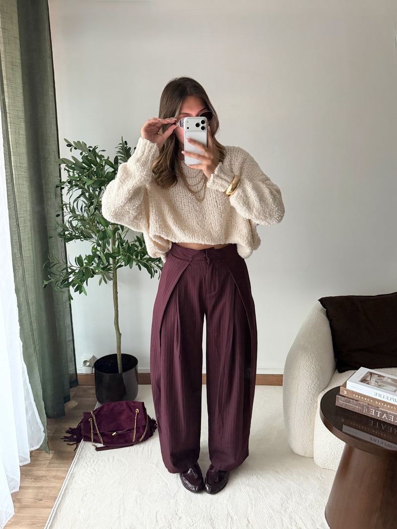 Pantalon Zoé bordeaux