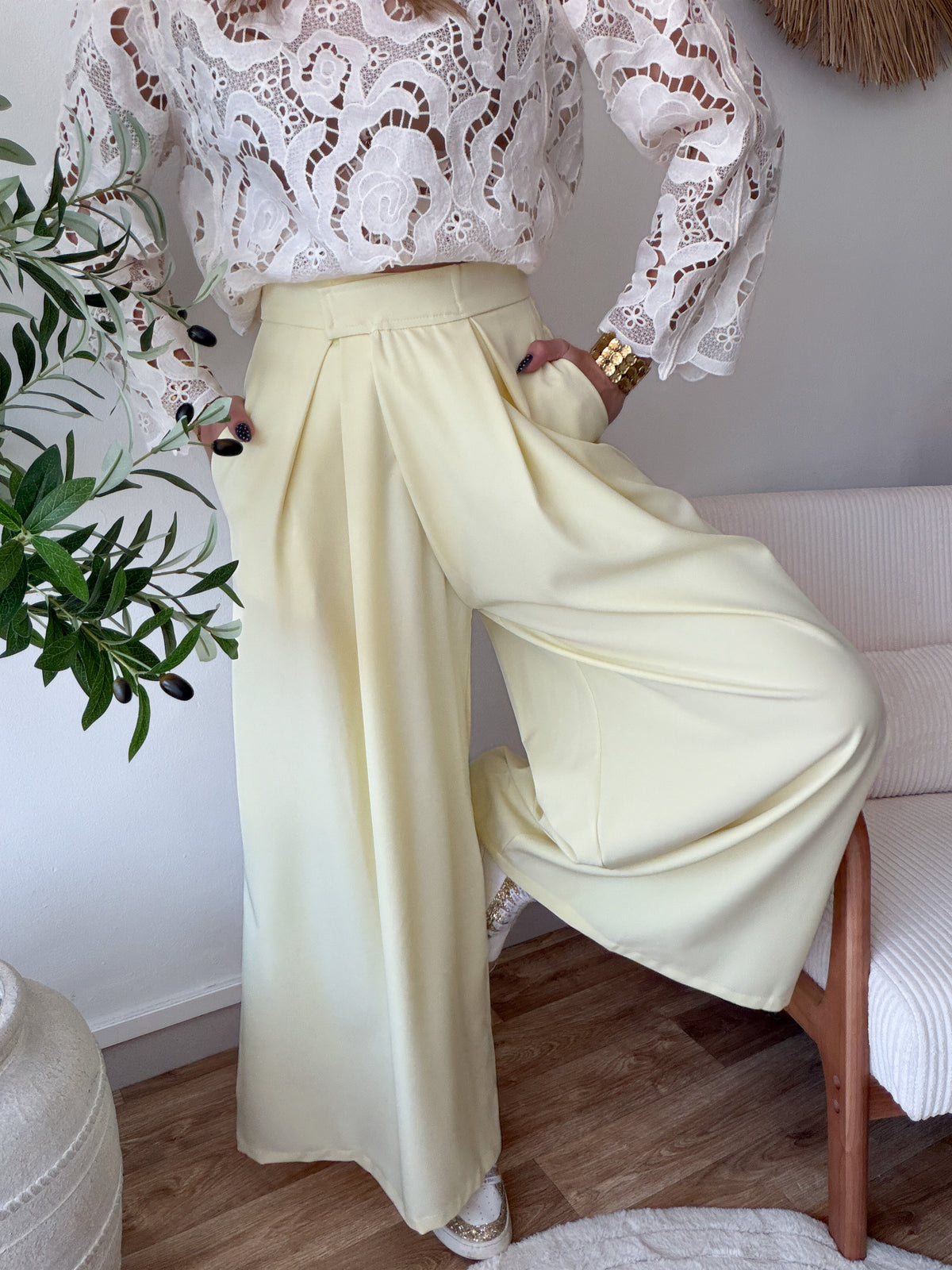 Pantalon scratch jaune