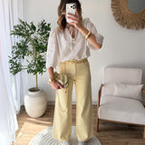 Jean wide leg jaune
