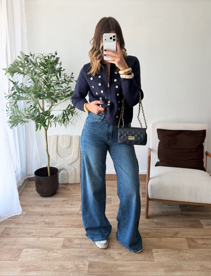 Jean bleu palazzo extra long