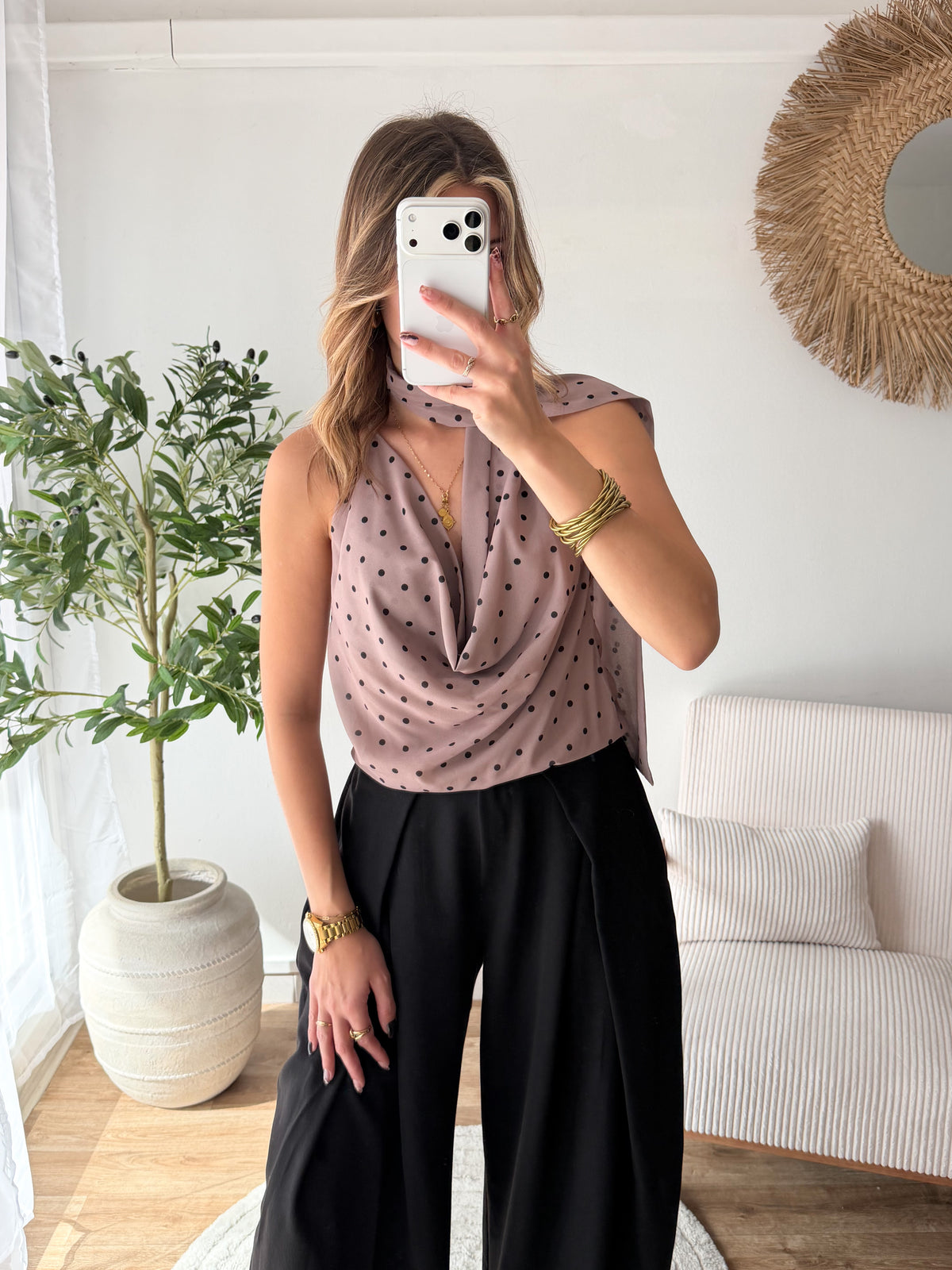 Top Diandra taupe
