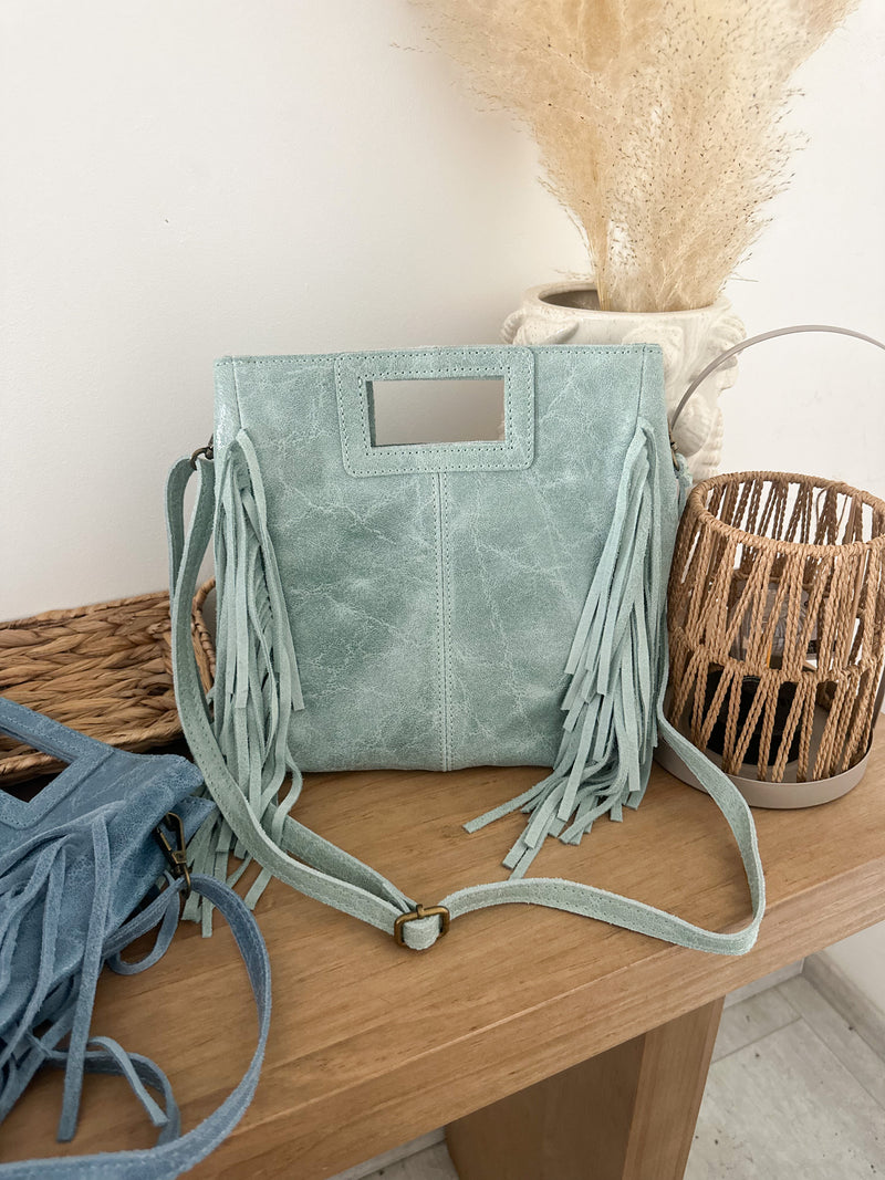 Sac à franges vert d’eau
