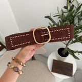 Ceinture marron carré