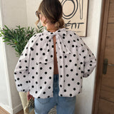 Blouse à pois dos nu blanche