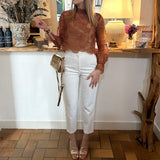Top dentelle terracotta