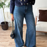 Jean bleu palazzo extra long