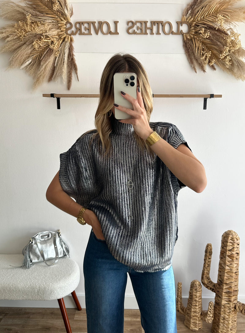 Pull Iris bleu
