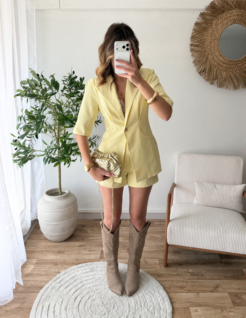 Blazer ajusté jaune