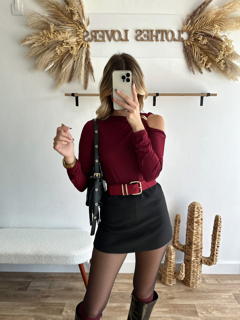 Top asymétrique bordeaux 🇮🇹