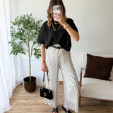 Pantalon plissé pois