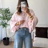 Gilet oversize rose