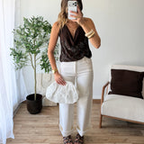 Jean wide leg écru