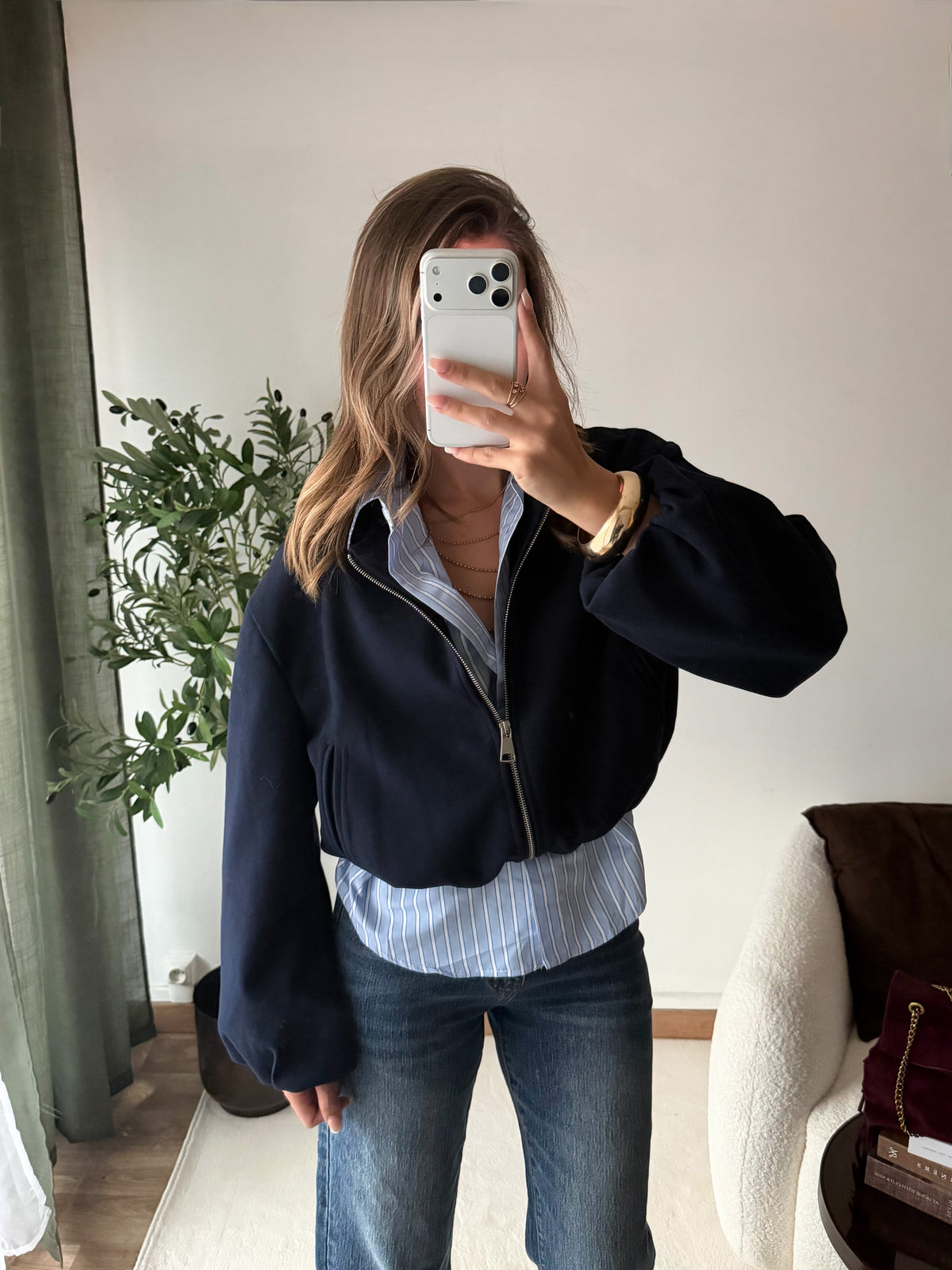 Bombers avec effet chemise