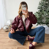 Bombers simili bordeaux