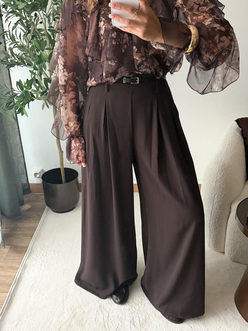 Pantalon avec ceinture choco ( team grande )