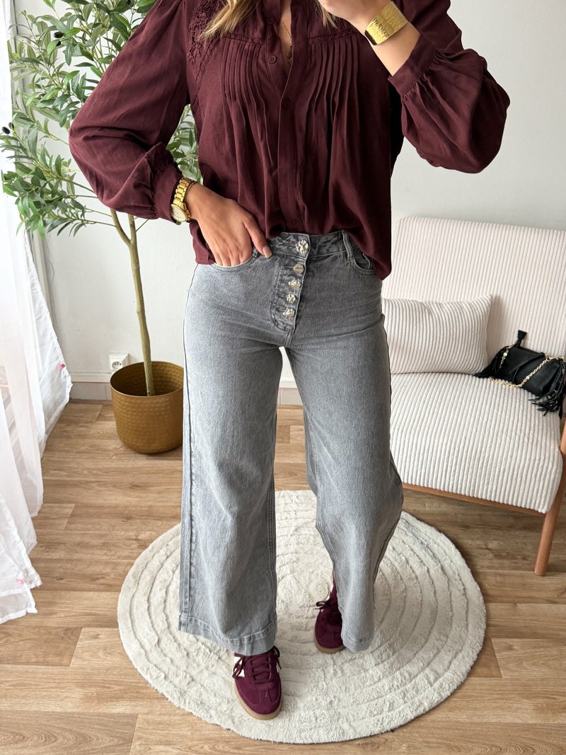 Jean large gris