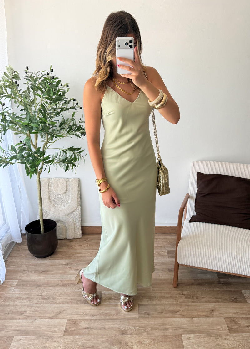 Robe dos nu vert d’eau