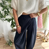 Pantalon ballon rayures bleu marine